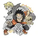 naruto one piece luffy tattoo design idea
