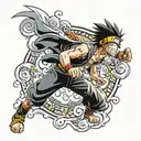 naruto one piece luffy tattoo design idea