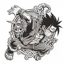 naruto one piece luffy tattoo design idea