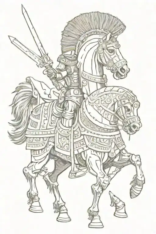 trojan warrior pattern   tattoo design idea