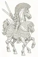 trojan warrior pattern   tattoo design idea