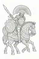trojan warrior pattern   tattoo design idea