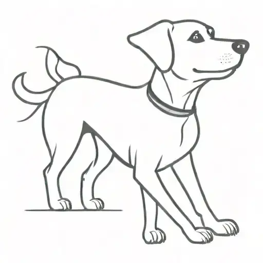 dog with his tongue coming and one ear stand tall and wait tattoo design idea
