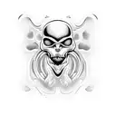 alien skull  tattoo design idea