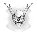 alien skull  tattoo design idea