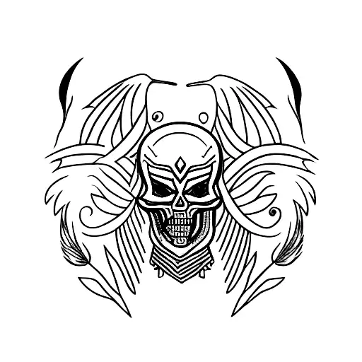 indian, skull, nazar, eagle, gazelle tattoo design idea
