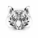 two full body tigers with peony background tattoo design idea