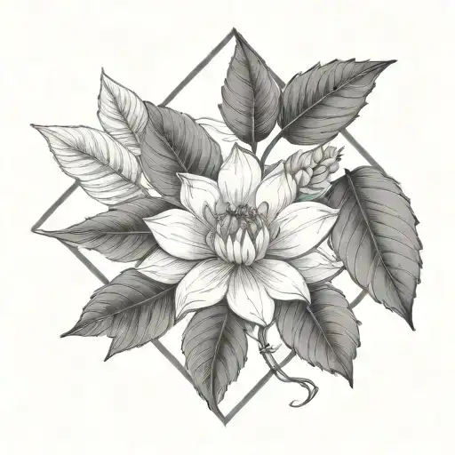 feminist botanical illustration tattoo design idea