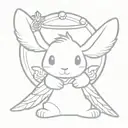 small bunny with angel wings and halo  tattoo design idea