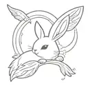 small bunny with angel wings and halo  tattoo design idea