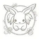 small bunny with angel wings and halo  tattoo design idea