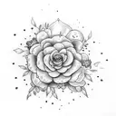 Flower with everything happens for a reason tattoo design idea