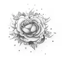 Flower with everything happens for a reason tattoo design idea