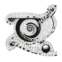 A geometric representation of the Fibonacci sequence intertwined with a double helix DNA strand tattoo design idea