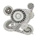 A geometric representation of the Fibonacci sequence intertwined with a double helix DNA strand tattoo design idea