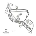 coffee bean and waves tattoo design idea