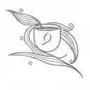 coffee bean and waves tattoo design idea