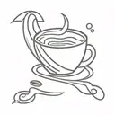 coffee bean and waves tattoo design idea