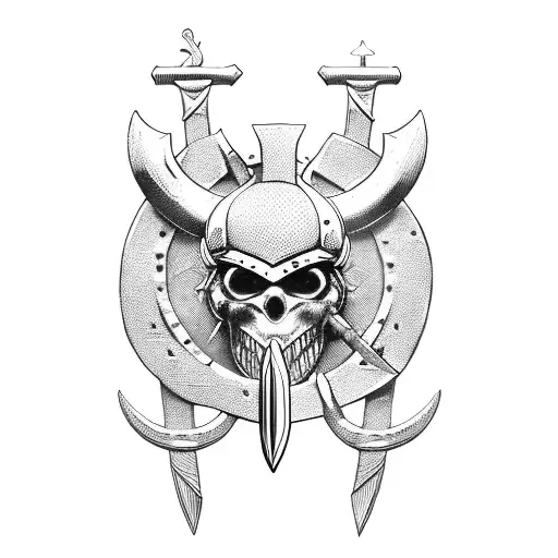 vikings swords galic blood battle boats moon tattoo design idea