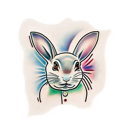 a tattoo of a white rabbit | Stable Diffusion