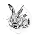 matrix rabbit tattoo design idea