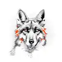 half fox, half german shepherd  split down the middle tattoo design idea