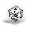 2 red dice with fire tattoo design idea