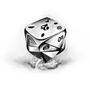 2 red dice with fire tattoo design idea