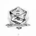 fire 2 dice tattoo design idea