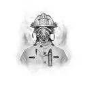 firefighter 2 red dice tattoo design idea