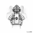 firefighter 2 red dice tattoo design idea