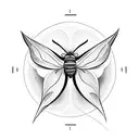 moth with minimal shading tattoo design idea