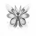 moth with minimal shading tattoo design idea