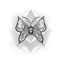 moth with minimal shading tattoo design idea