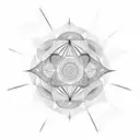 A tattoo featuring a combination of geometric patterns and optical illusions tattoo design idea