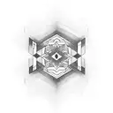 A tattoo featuring a combination of geometric patterns and optical illusions tattoo design idea