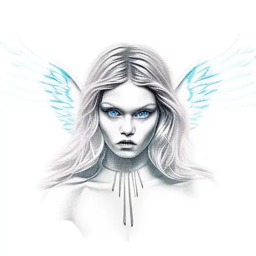 real angel tattoo design idea