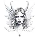 real angel tattoo design idea