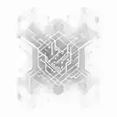 An abstract design of interconnected computer circuitry with hidden hacker codes tattoo design idea