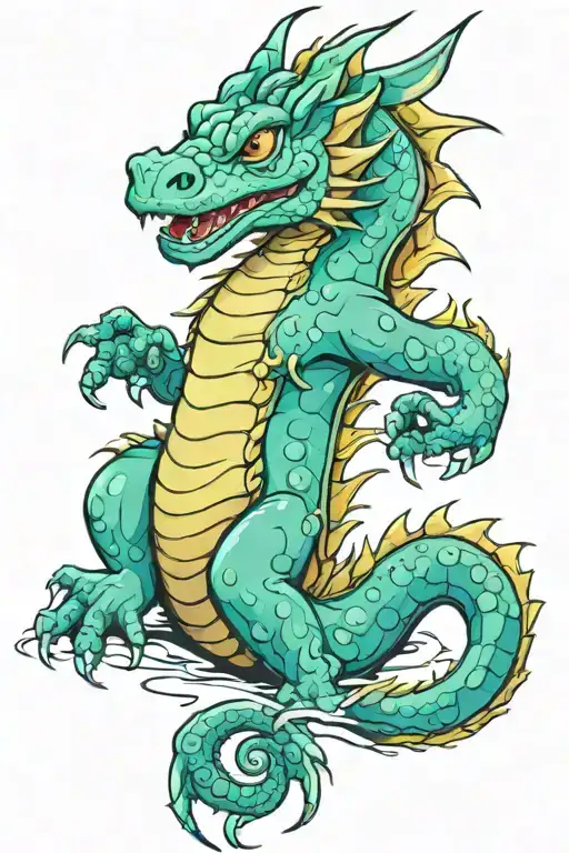 water dragon tattoo design idea