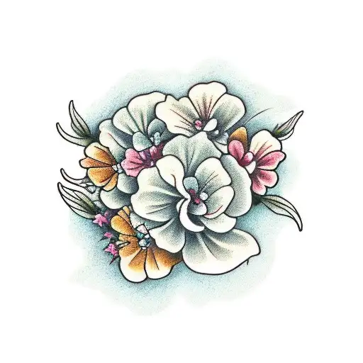 geraniums tattoo design idea