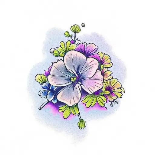 purple geraniums tattoo design idea