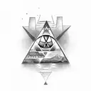 pyramid with all-seeing eye  tattoo design idea