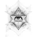pyramid with all-seeing eye  tattoo design idea