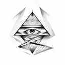 pyramid with all-seeing eye  tattoo design idea