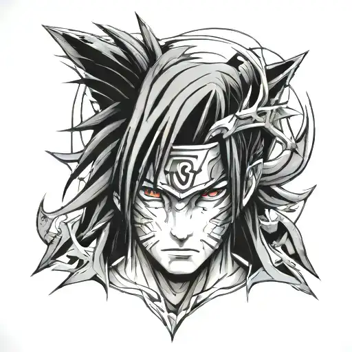 sasuke curse mark tattoo design idea