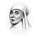 nun playing accordion tattoo design idea