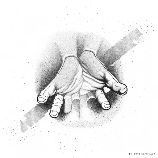 Fingerprints forming a karate stance tattoo design idea