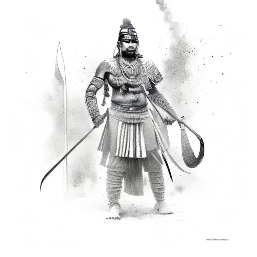 indian warrior and battlefield causalities  tattoo design idea