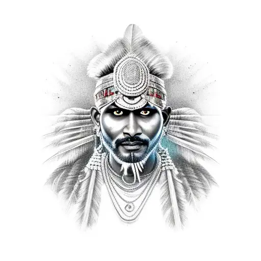 indian warrior and battlefield causalities  tattoo design idea